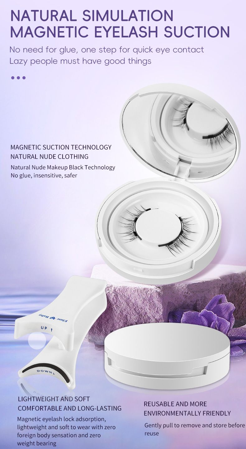 Pestañas postizas magnéticas de estilo natural - Pelo de visón, sin pegamento y reutilizables (fáciles de aplicar, ligeras y cómodas)_voghion.com