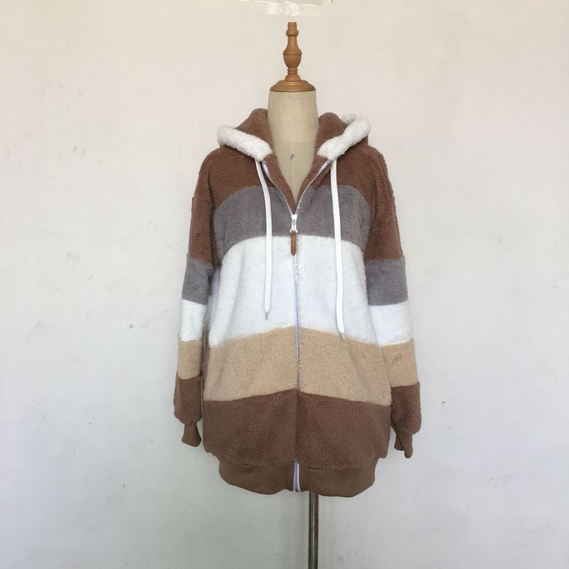 Fashionable Oversized Fleece Hooded Coat For Women - Cozy Winter Outerwear With Multiple Color Options (S-5XL)_voghion.com