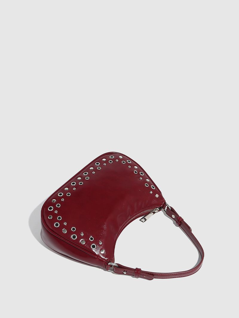 Borse da donna, nuove borse a mano regolabili con rivetti, borse a mano punk sottobraccio con cerniera, da donna_voghion.com