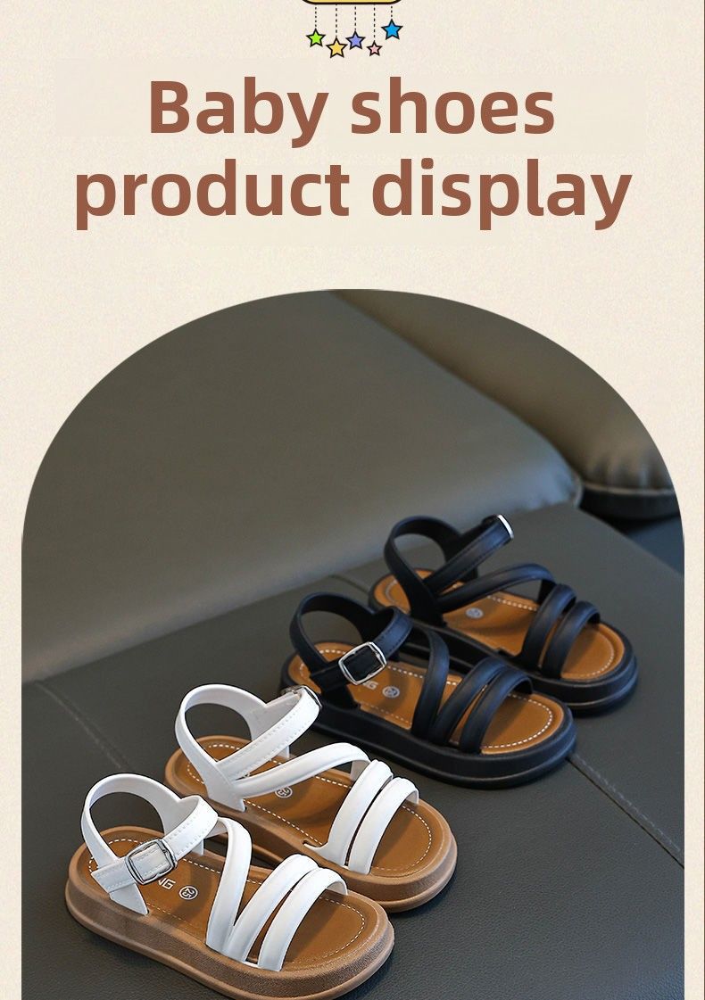 Sandali per bambine con punta aperta, temperamento estivo, nuova moda, scarpe da principessa, studenti, carini, versatili, sandali stranieri_voghion.com