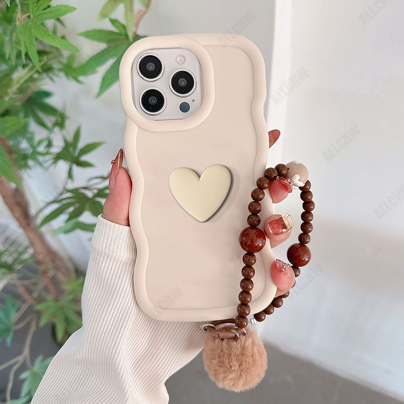 Custodia morbida per telefono con braccialetto di perline per Samsung Galaxy S25 S24 S23 FE Plus S22 Ultra S21fe S20fe A06 A16 A36 A56 A55 A54_voghion.com