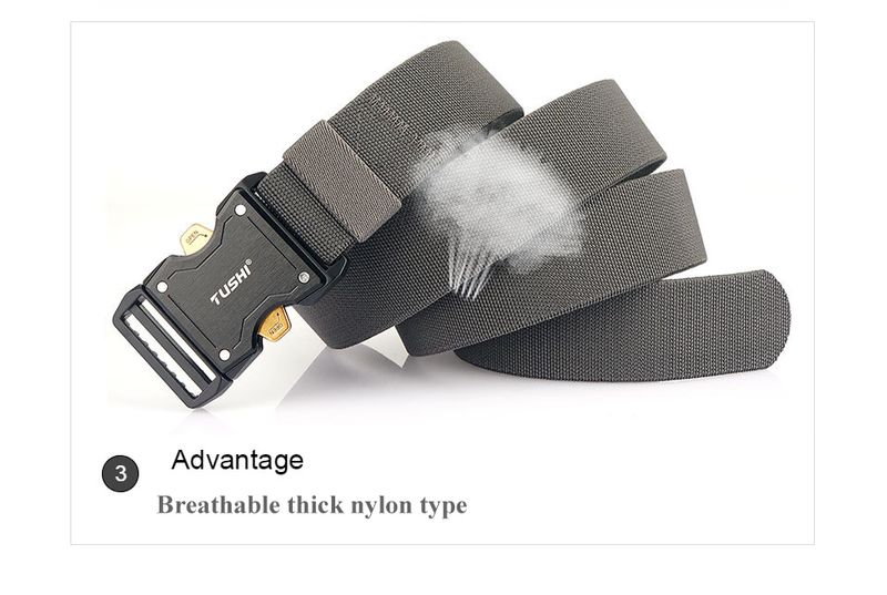 Cinture tattiche con fibbia in metallo a sgancio rapido e robuste, cintura elastica regolabile per uomo, addestramento all'aperto, escursionismo_voghion.com