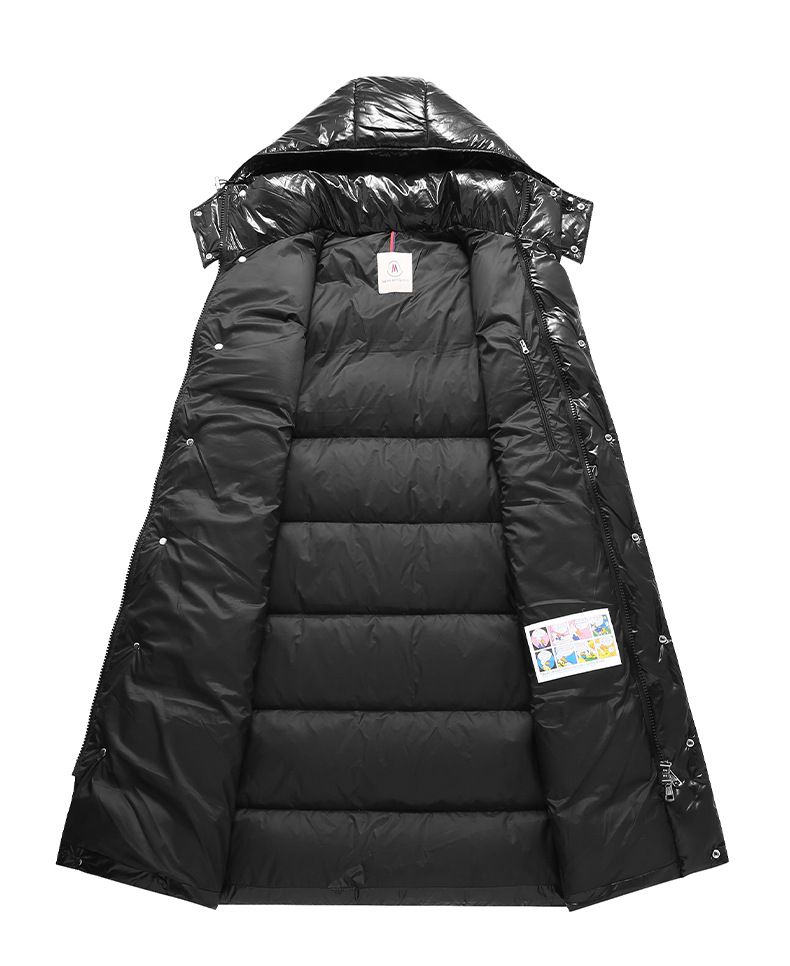 Giacca lunga unisex con cappuccio e finitura lucida, piumino d'anatra bianco con potere riempitivo 700+, impermeabile e antivento, cappotto invernale per freddo estremo_voghion.com