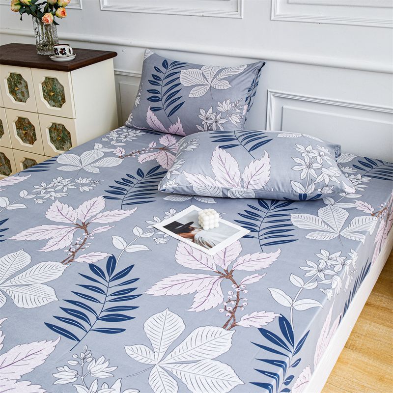 Set de lenjerie de pat cu trei piese, cearșaf cu pernă și protecție pentru saltea_voghion.com