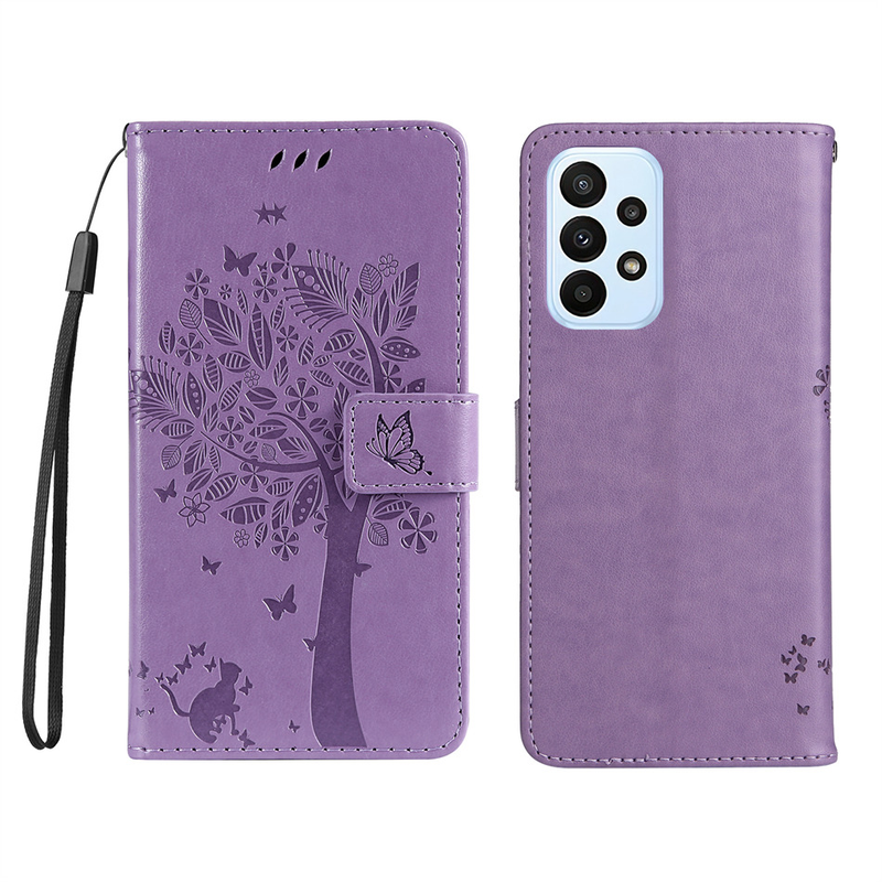 Custodia a libro con motivo a albero di gatti carino per Samsung Galaxy A03 A13 Lite A12 A23 A33 A52 A52S A53 A73 M33 M53 S22 S21 5G_voghion.com