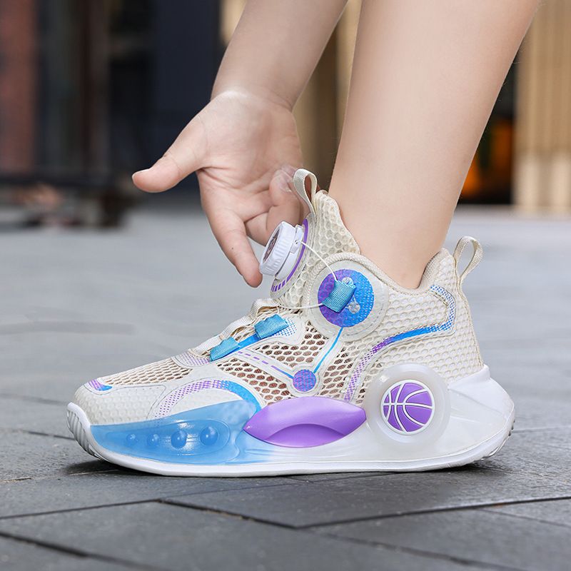 Basketball Summer 2025 New Breathable Mesh Professional Training Boys Anti-Slip Children's Sports Shoes_voghion.com