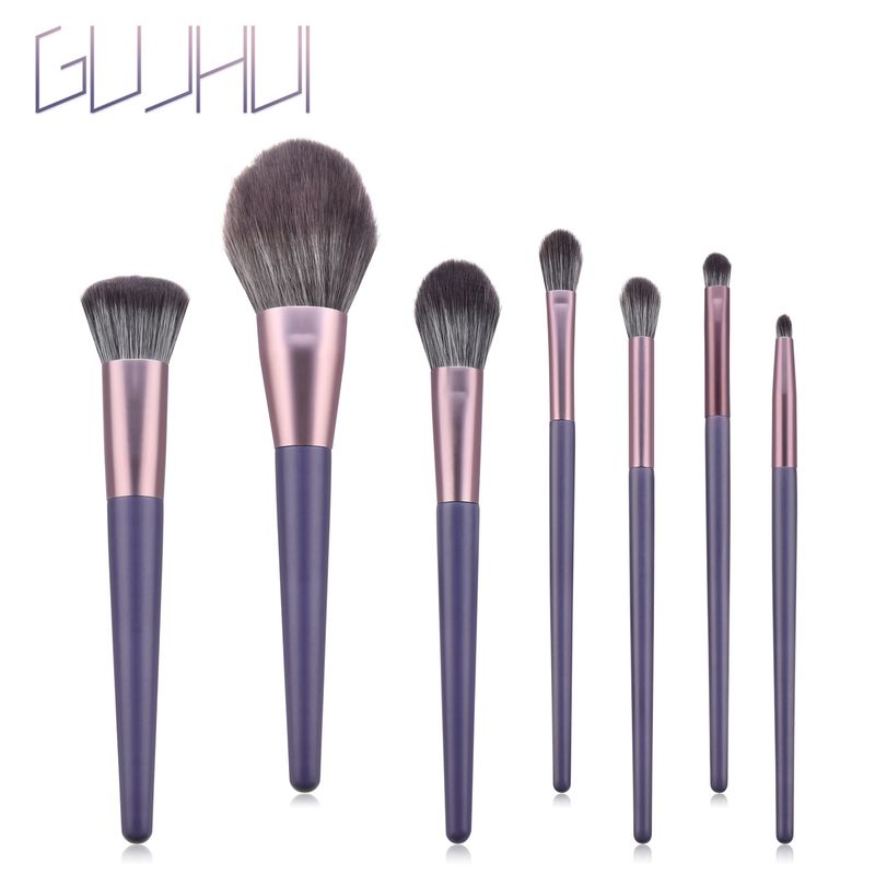 Set di pennelli per trucco da 7 pezzi Pennello per cipria Mandala viola Pennello per fard Strumenti di bellezza GUJHUI_voghion.com