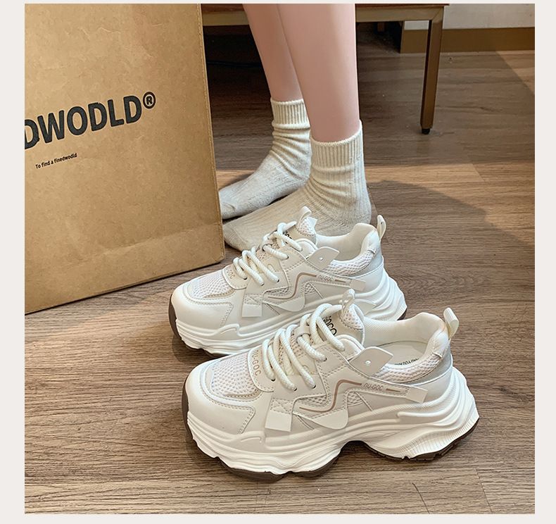 Thick Soled Dad Shoes For Women Ins Trend New Style Fashionable Versatile Mesh Breathable Sports Casual Shoes For Women_voghion.com