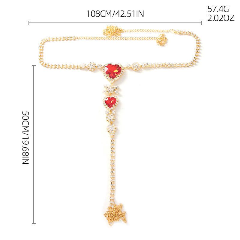 Set di mutandine sexy con strass rossi, perizoma, vita e pancia, bikini a forma di cuore, catena per il corpo in cristallo_voghion.com