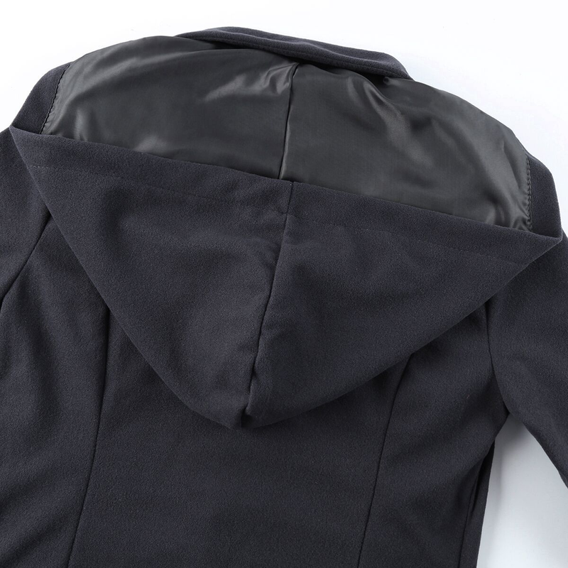Goth Overcoat Trench Coat 2022 Gothic Long Slim Asymmetric Lapel Collar Button Elegant Y2k Streetwear Egirl Vintage_voghion.com