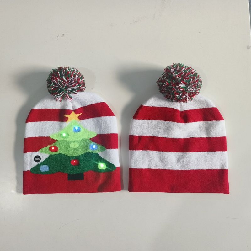 New Year Glowing Christmas With LED Colorful Flashing Lights Adult And Children Universal Warm Knitted Wool Hat_voghion.com
