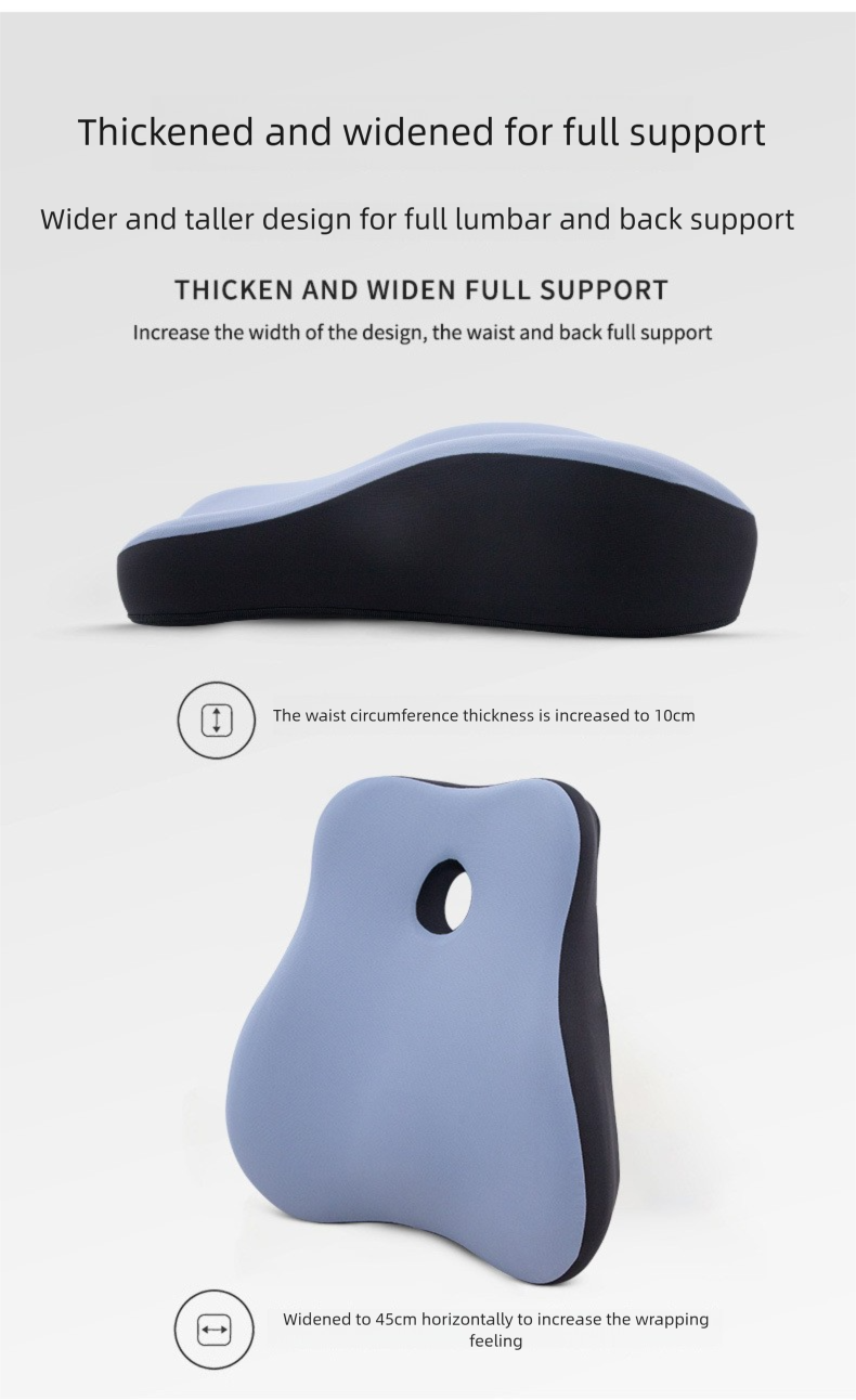 Memory Foam Lendenwirbelstütze für Bürostühle, langes Sitzen, bequemes, langsames Rebound-Taillenstützkissen_voghion.com