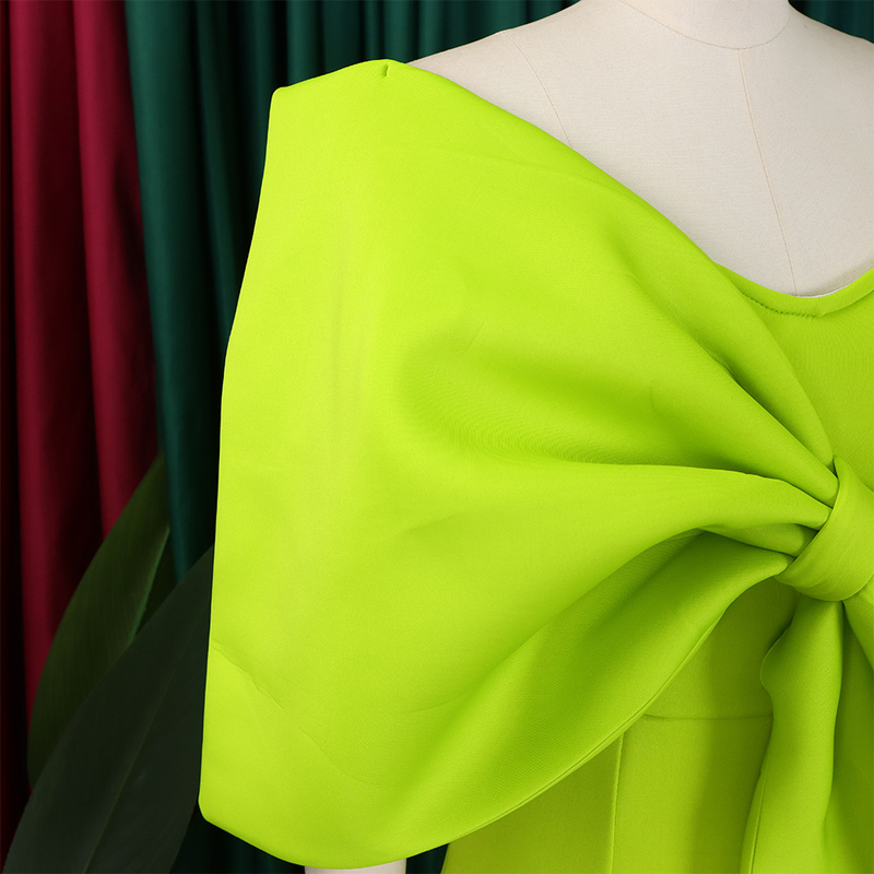 women's sexy big bow slit dress bag hip skirt dress_voghion.com