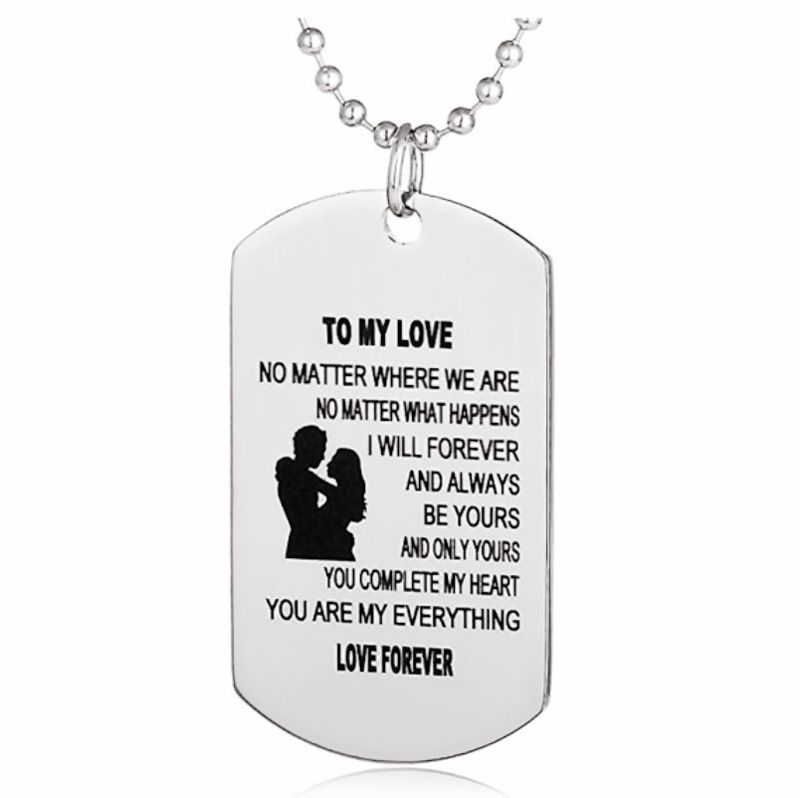 Militärische Halskette, Hundemarke DIY gravierte personalisierte Halskette_voghion.com