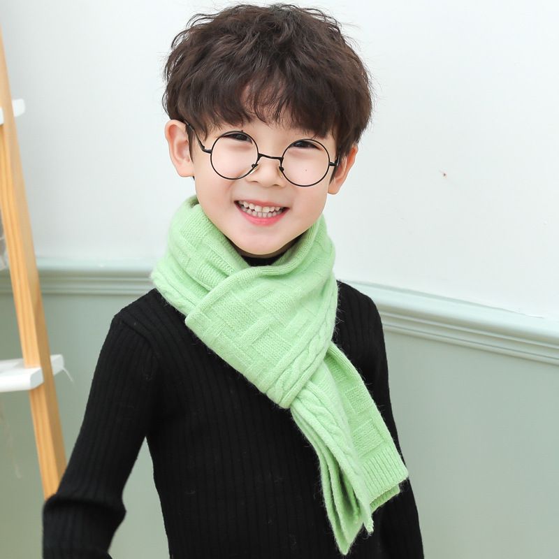 Girl boy's pure color Korean version scarf autumn winter, cute children's scarf, thickened and warm for 2-10 years old_voghion.com