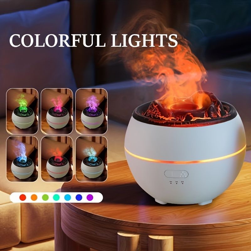 1pc OIITH 12.17oz USB Volcano Diffuser, Portable Humidifier For Home, Bathroom, Living Room, Bedroom - No Fragrance Included_voghion.com
