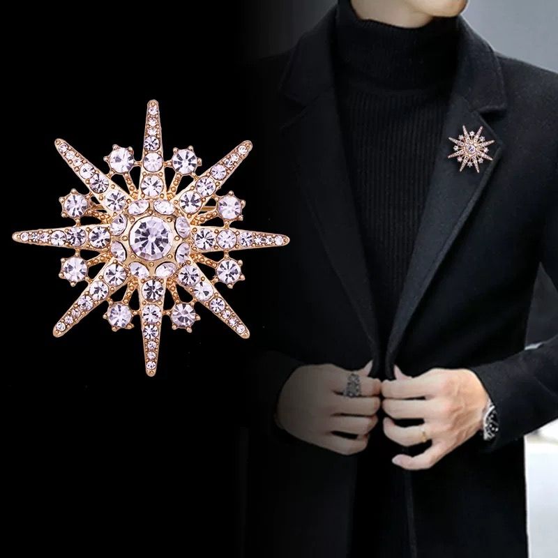 Spilla ottagonale di alta qualità, versatile, personalizzata, per uomo e donna, con fibbia fissa, per abiti da bavero, decorazione per scollatura di abiti_voghion.com