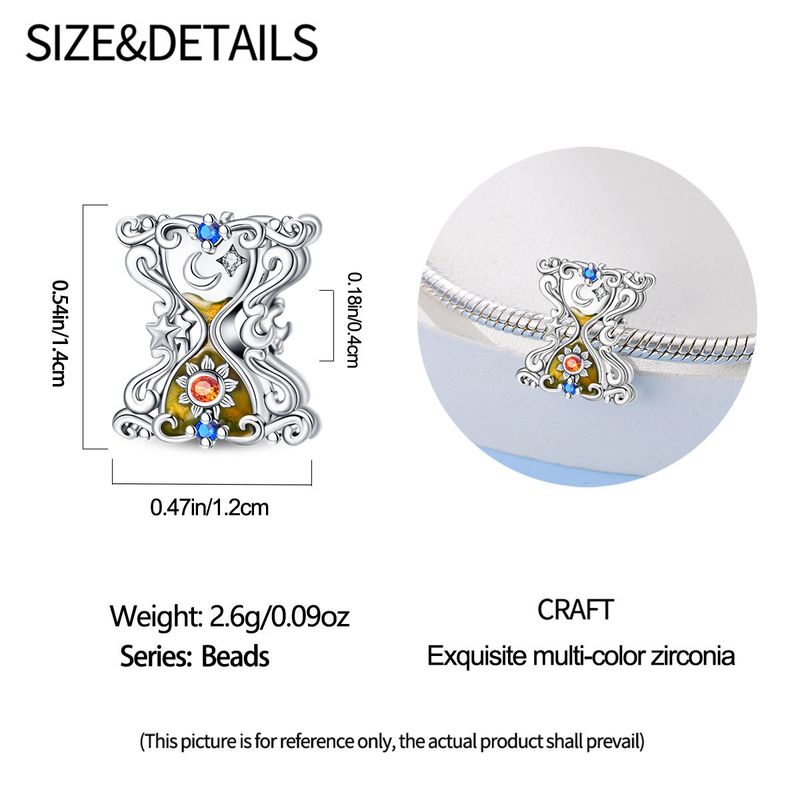 Gioielli da donna, ciondolo a forma di stella dei tarocchi, luna e clessidra, perline fai da te, accessori per gioielli, bracciale in argento placcato in rame_voghion.com