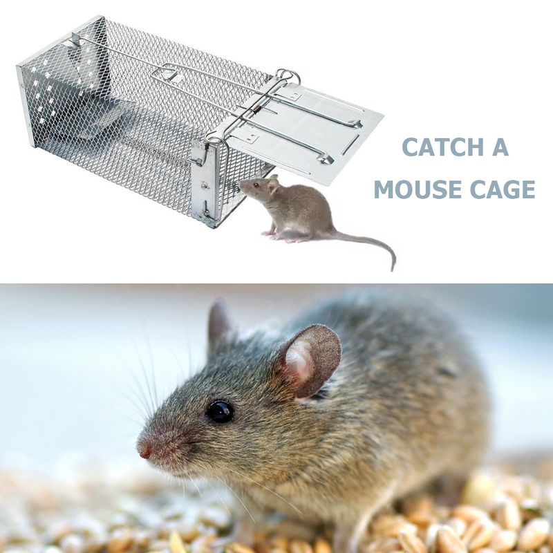 Reusable Mouse Trap Cage Metal Mice Rodent Rats Catcher Pest Control Products Garden Outdoor Household Gadgets_voghion.com