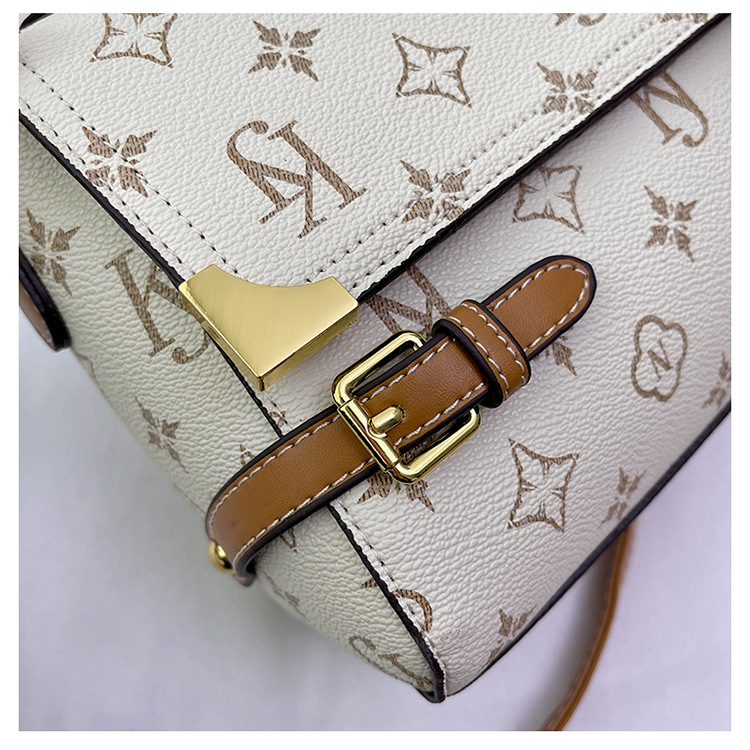 Borsa a mano da donna di fascia alta nel 2024, nuova borsa a tracolla a spalla singola retrò con stampa con stampa a colori a contrasto, popolare borsa quadrata piccola portatile_voghion.com