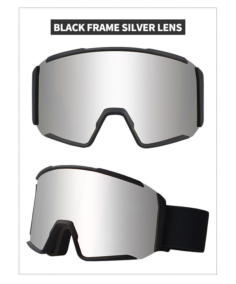 Outdoor sports snow adult skiing with high-definition wide field of view, double-layer fog and anti UV goggles_voghion.com
