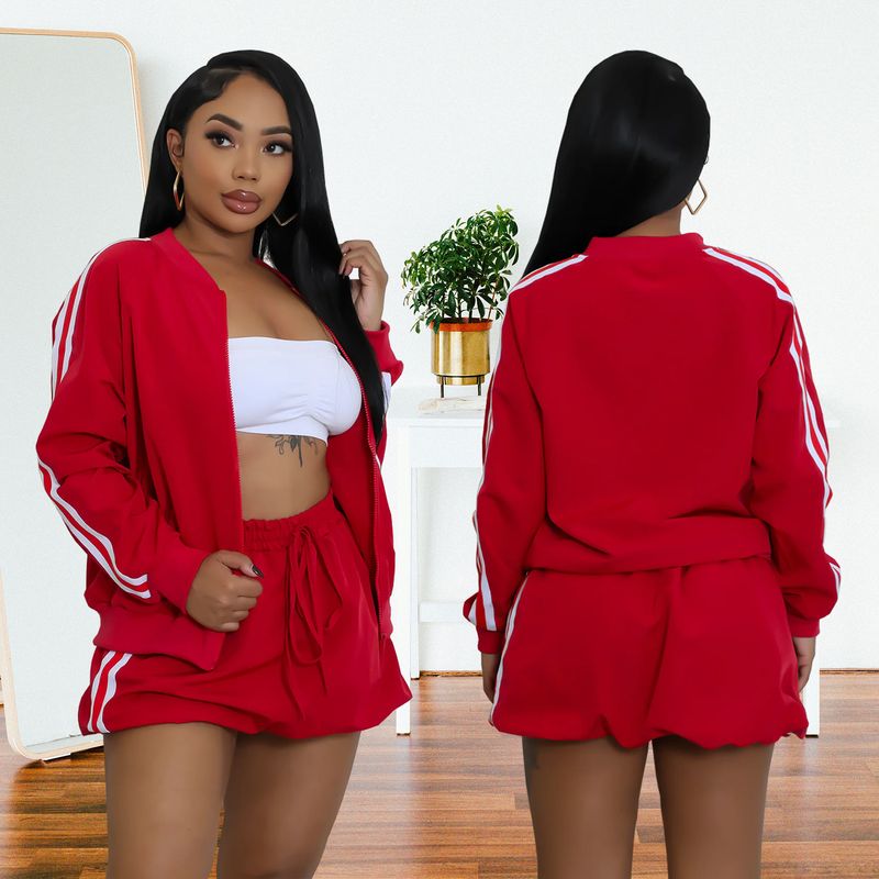 Vêtements pour femmes Mode Vêtements pour femmes Veste à ruban Jupe courte Couleur unie Costume deux pièces Neuf_voghion.com