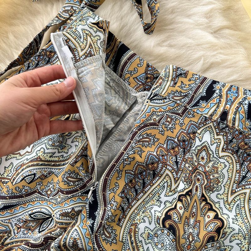 Women's Clothing unique design short mesh puff sleeve pure desire top high waist wide leg trousers two-piece suit_voghion.com