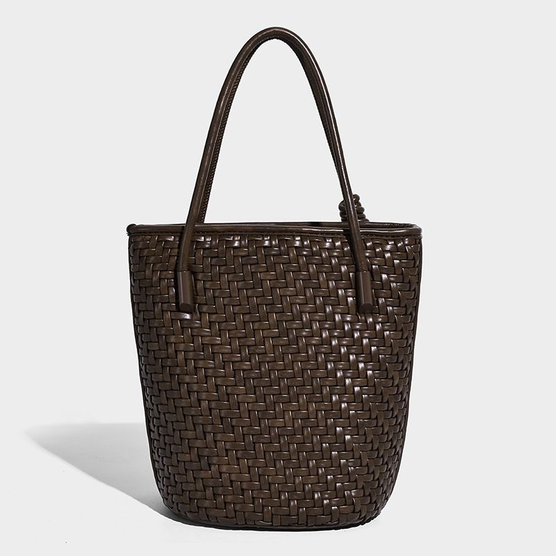 Borsa da donna intrecciata a mano: borsa a tracolla in similpelle, borsa da spiaggia media, borsa a tracolla intrecciata fatta a mano con tasca sottobraccio_voghion.com