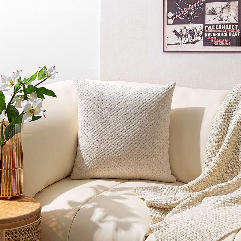 Nuovo cuscino per divano in velluto olandese semplice nordico tridimensionale con texture geometrica in rilievo_voghion.com