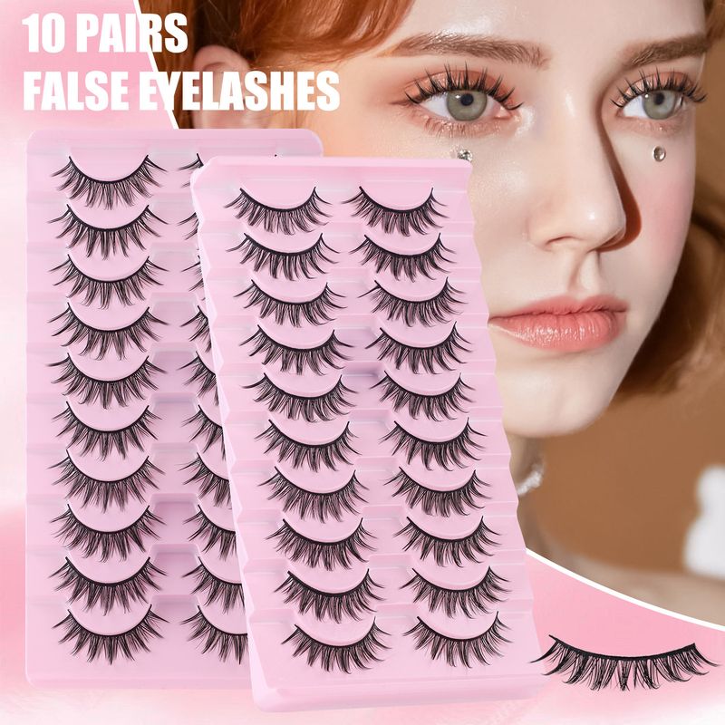 False Eyelashes 10 Pairs Of Natural False Eyelashes Simulation Style Daily Makeup Wearing Eyelashes_voghion.com