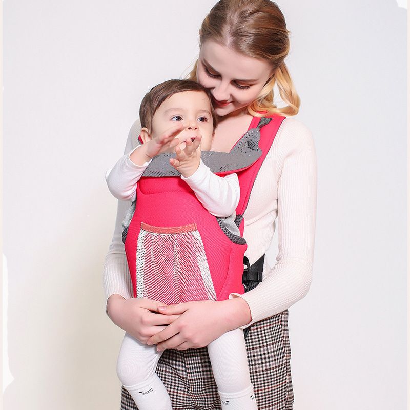 Mother & Kids Cybee Baby Carrier With Waist Stool, Large Breathable Pockets, Ergonomic Design For 0-3 Years, Max 20kg, Red/Blue (Color Options)_voghion.com