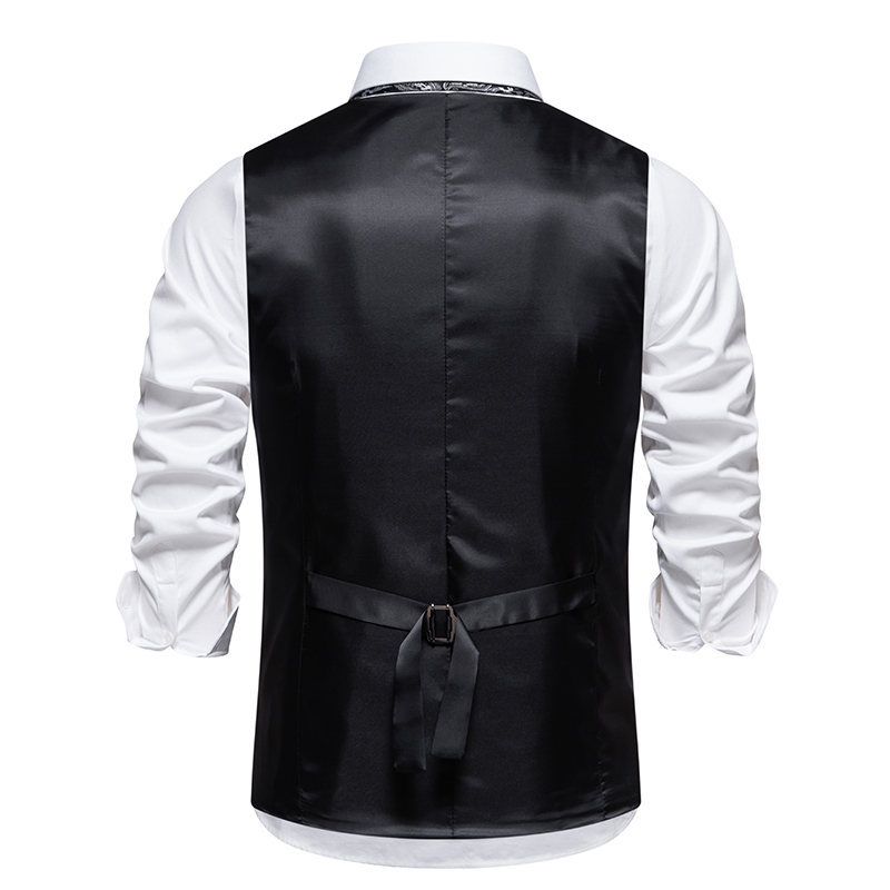 men's retro striped woolen material single-breasted vest European size casual large size waistcoat vest for men_voghion.com
