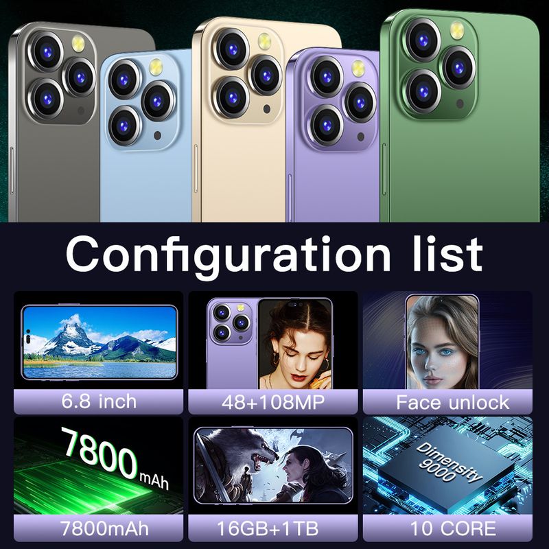 True 4G phone i14promax smartphone 3G+32G memory 6.8-inch_voghion.com