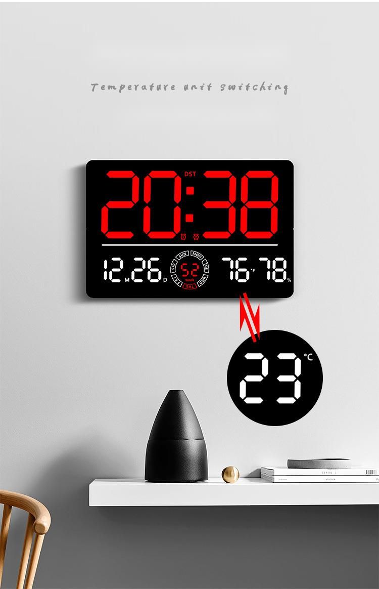 New Living Room Wall Simple Modern LED Digital Bluetooth Automatic Time Setting Electronic Clock 6667_voghion.com