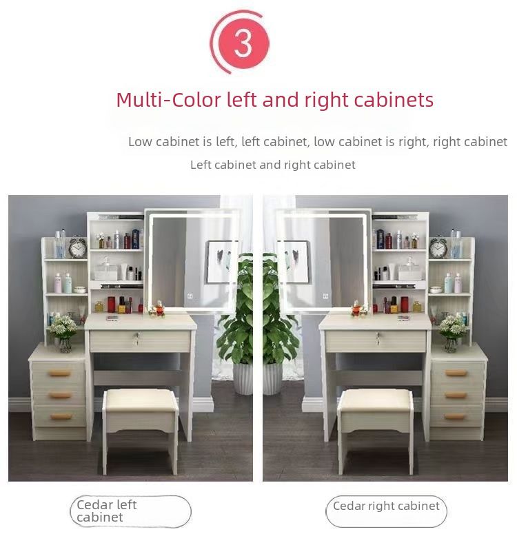 Multifunktionaler Schminktisch für den Haushalt, Schminktisch, kleiner Schminktisch für das Schlafzimmer, einfache Aufbewahrung, Kosmetikschrank, Kosmetiktisch_voghion.com