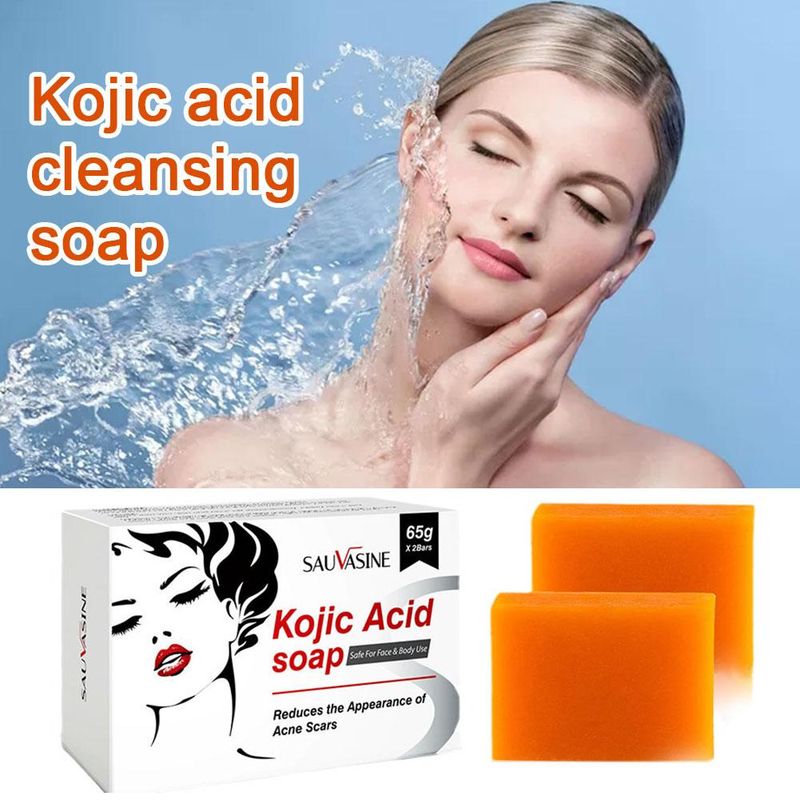 1/2 pz. Sapone all'acido cogico per il corpo, per la pulizia profonda del viso, per l'acne, per la rimozione di punti neri e macchie scure, saponette, controllo dell'olio, schiarente per la pelle_voghion.com