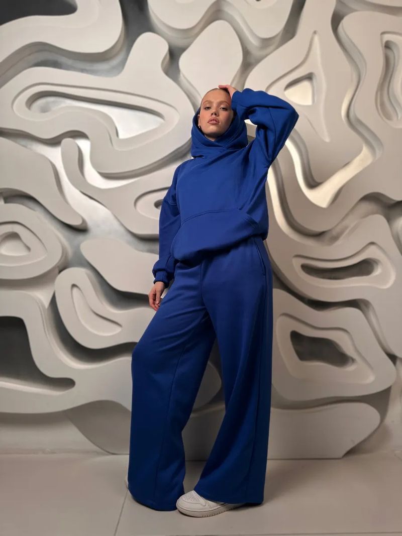 Ensemble sweat à capuche et pantalon large pour femme - Tenue streetwear tendance deux pièces (gris argenté, bordeaux, noir, bleu, caramel)_voghion.com