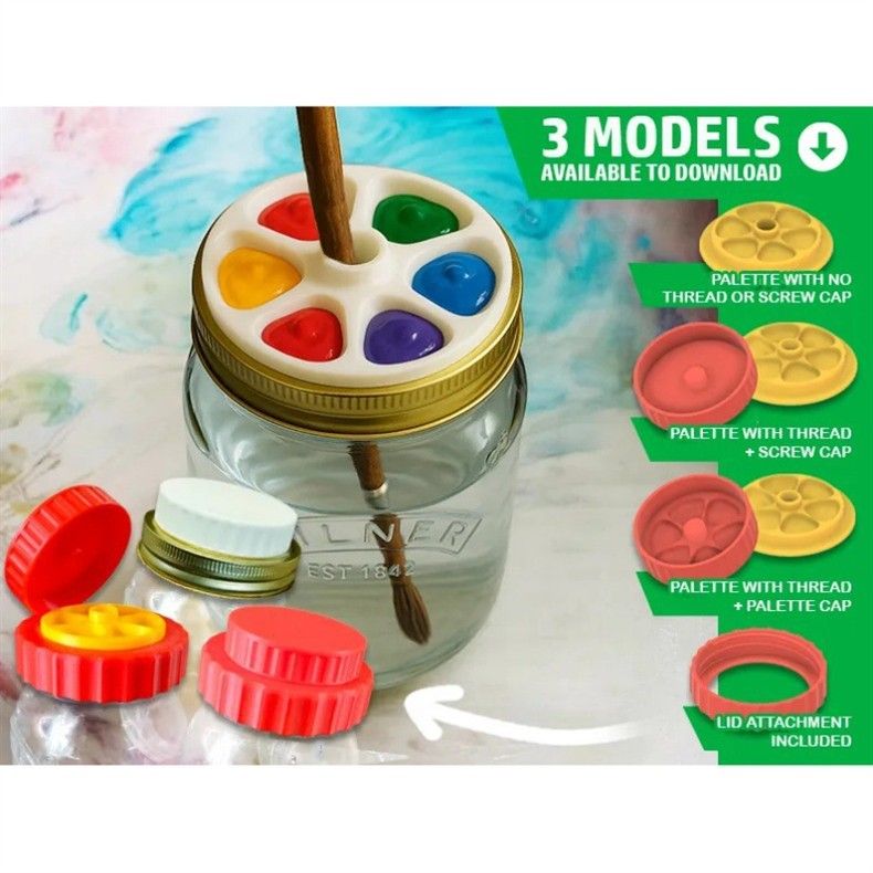 New Mason Color Palette 3D Printed Ornament Integrated Jar Lid_voghion.com