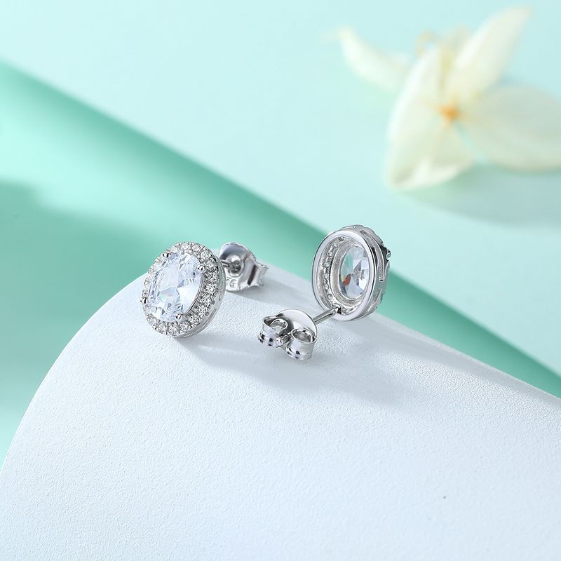 Orecchini in argento sterling S925 con pietre preziose colorate ovali per donna, orecchini di alta qualità all'ingrosso per il compleanno dei dodici anni_voghion.com