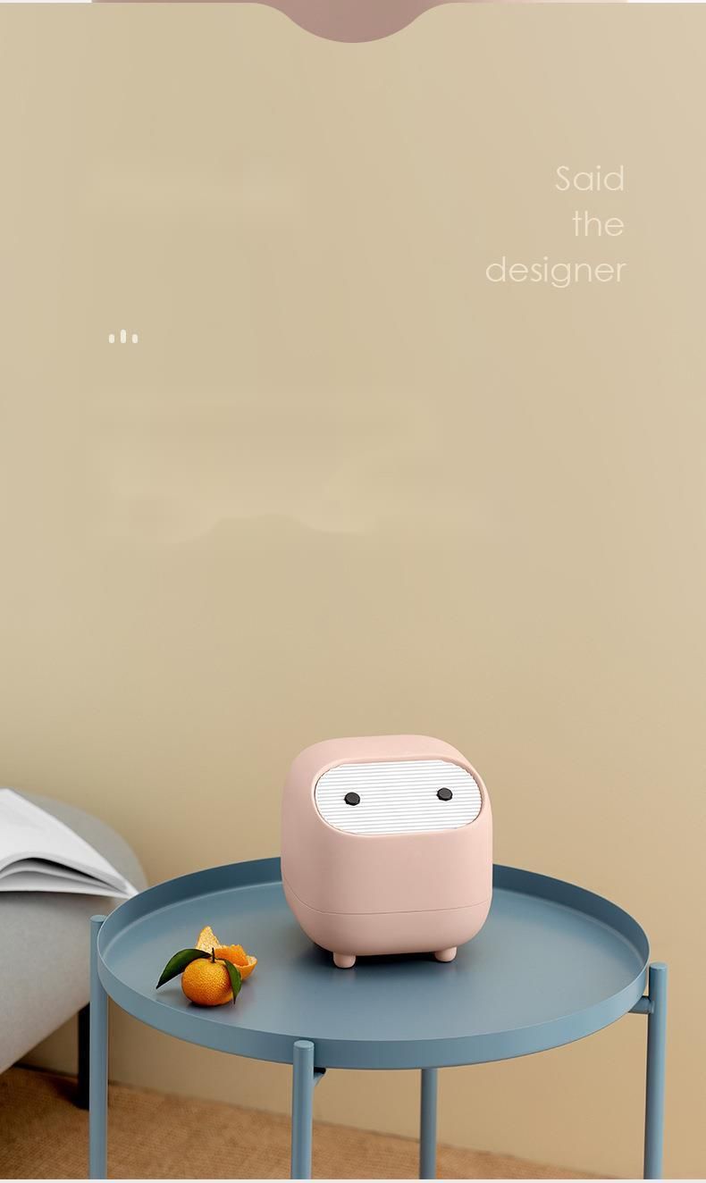 【100 peças para casa nova】Lixeira de mesa Ninja para escritório com tampa e mini lixeira de armazenamento tipo prensa_voghion.com