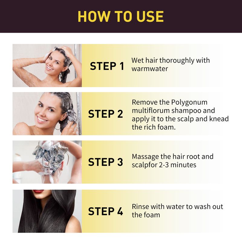 Natürliches pflanzliches Färbemittel gegen Haarausfall, feuchtigkeitsspendendes Haar, Verdunkelung, Stärkung der Magie, Polygonum Multirum Shampoo_voghion.com
