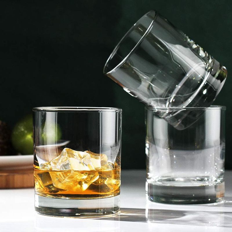 Conjunto de 2 copos de uísque vintage - Copo clássico para uísque escocês e bourbon para puro ou com gelo (base pesada de 10 oz, cristal sem chumbo, para uso doméstico)_voghion.com