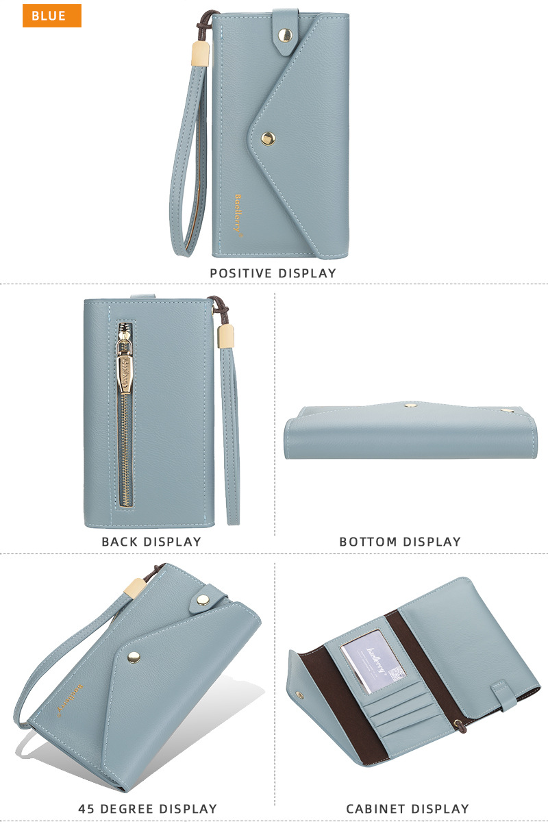New BAELLERRY ladies long wallet thin multi-card mobile phone bag fashion clutch wholesale_voghion.com