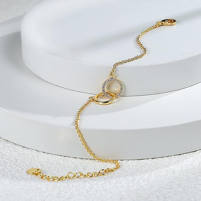 Einfacht kupferplatéiert Echtgold Diamant Duebelronn Armband Fir Fraen Am Stil High End Handschmuck_voghion.com