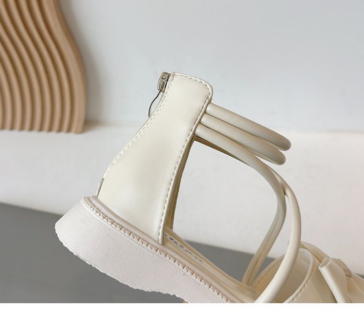 Girls Princess Sandals New Summer Summer Bow Hot Sale Medium And Large Children's Trendy Soft Bottom Roman High Top_voghion.com