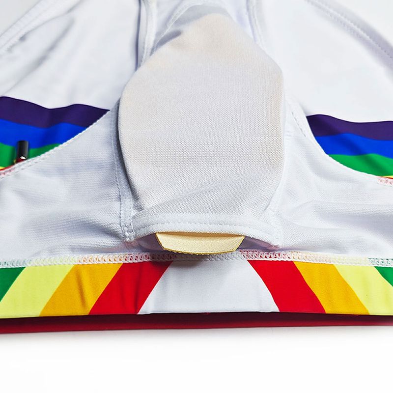 UXH Rainbow New Swim Trunks With Cup Sexy Close-fitting Quick-dry Sports Triangle For Men_voghion.com