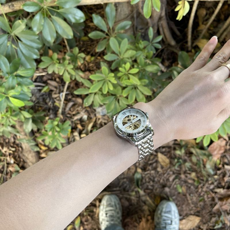 Not Many, Double-sided Hollow Automatic Mechanical Watch Men's Waterproof Fashion Student Luminous Steel Belt Watch_voghion.com