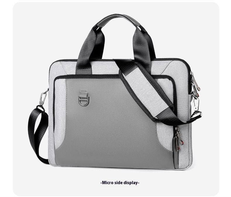 Bolsa para laptop empresarial simples e de grande capacidade, pasta portátil masculina e feminina de 13,3/14/15,6 polegadas, à prova d'água e resistente a terremotos_voghion.com
