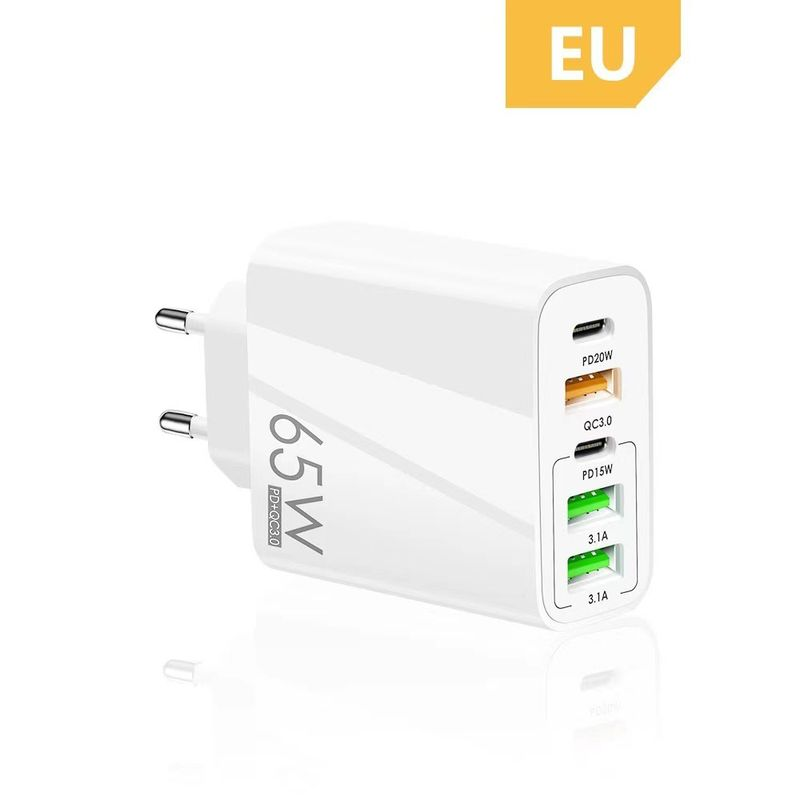 65W USB PD Muti pistikud Fast GaN Charger Mobiiltelefoni kiirlaadimine Type C_voghion.com