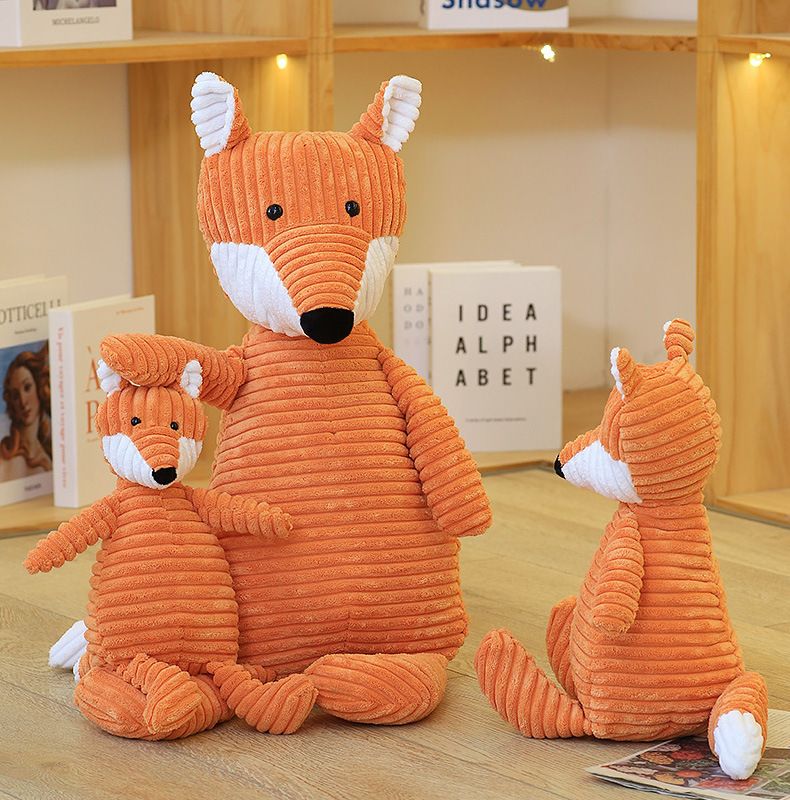 Cuscino di peluche a forma di volpe a strisce, bambola di animali carini, regalo per bambini, ciondolo per la fidanzata_voghion.com